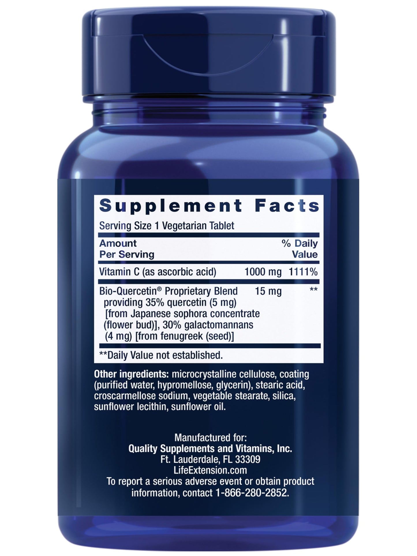 Life Extension Magnesium Capsules 500mg, Vitamin C 1000mg with Bio-Quercetin Phytosome - Heart, Bone, Immune Health - 160 Vegetarian Capsules