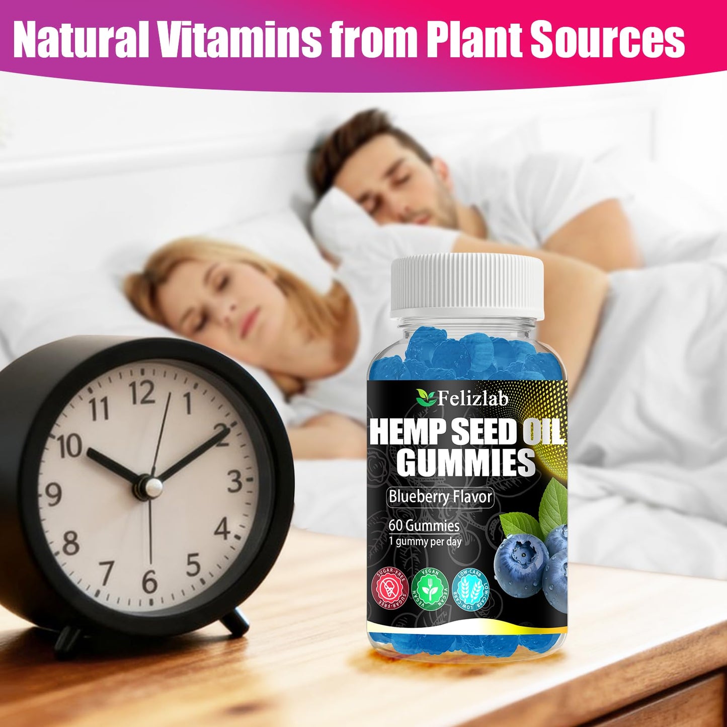 Felizlab Hemp Gummies for Sleep, Pain & Anxiety, 120 Count