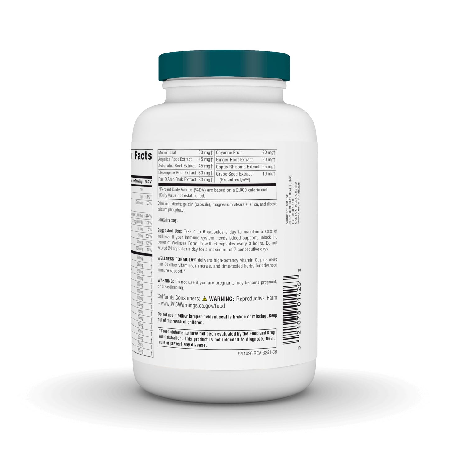 Source Naturals Wellness Formula Bio-Aligned Vitamins & Herbal Defense Advanced Immune Support Capsules, 240 Capsules