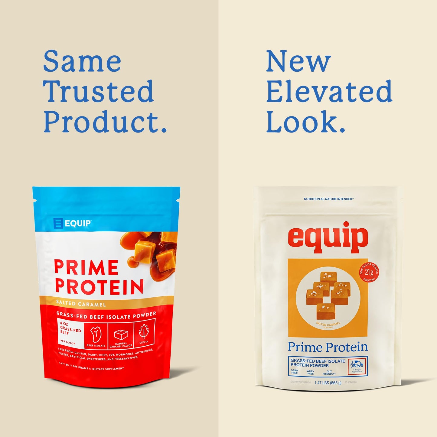 Equip Prime Beef Protein Powder Isolate, 30 Servings, Salted Caramel