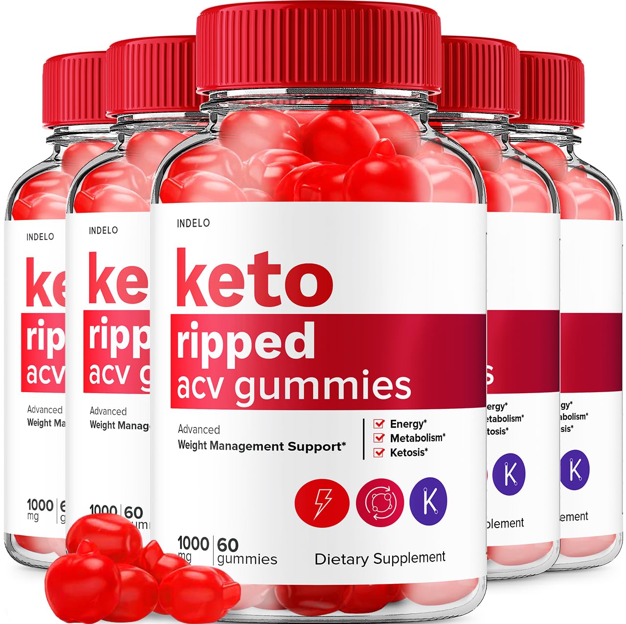 Indelo Keto Ripped ACV Gummies 300 Gummies