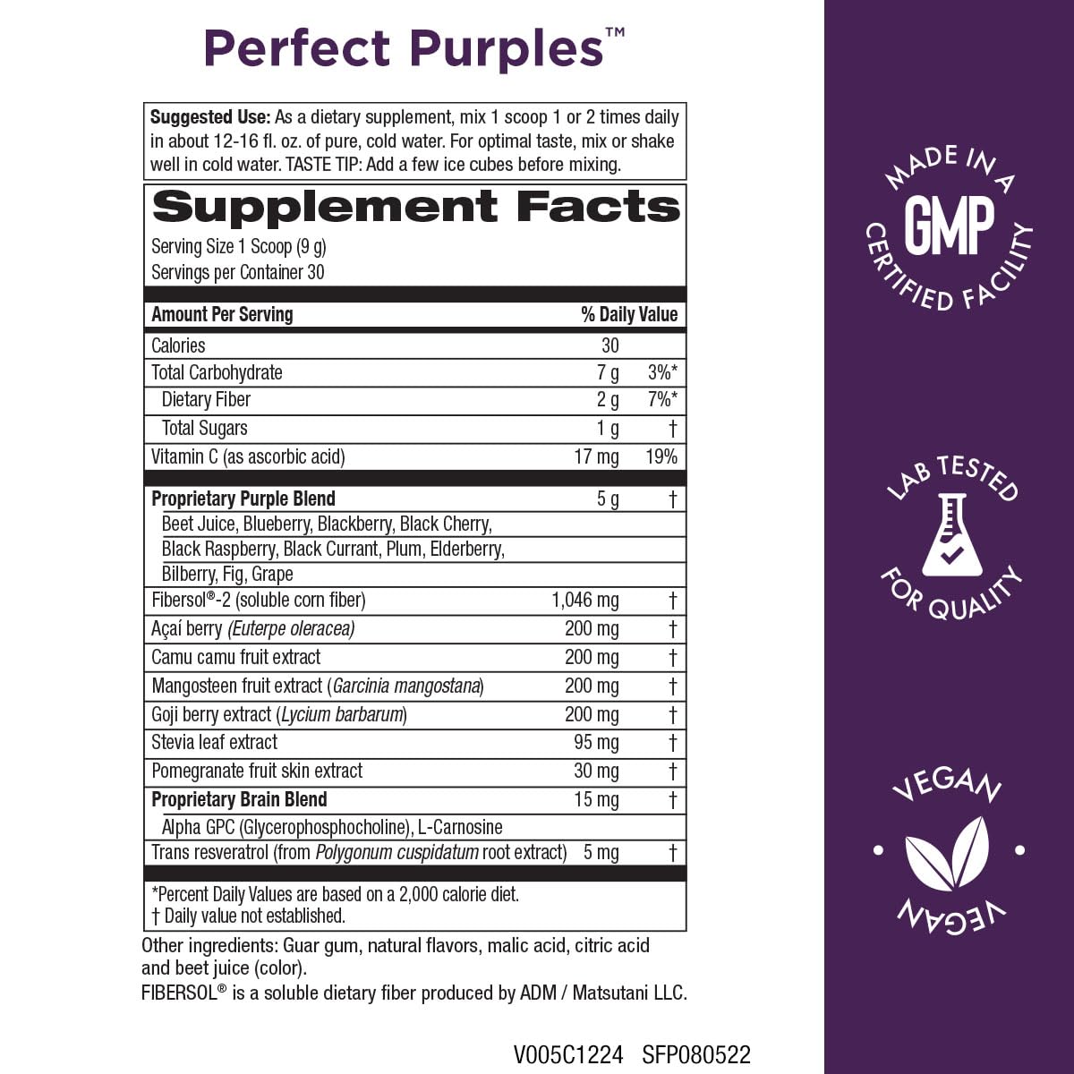 Purity Products Perfect Purples Powder 30 Count