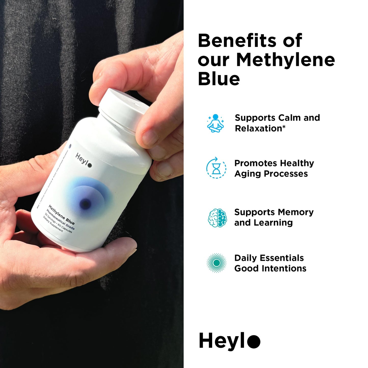 Heylo Health Methylene Blue Capsules, 60 Count
