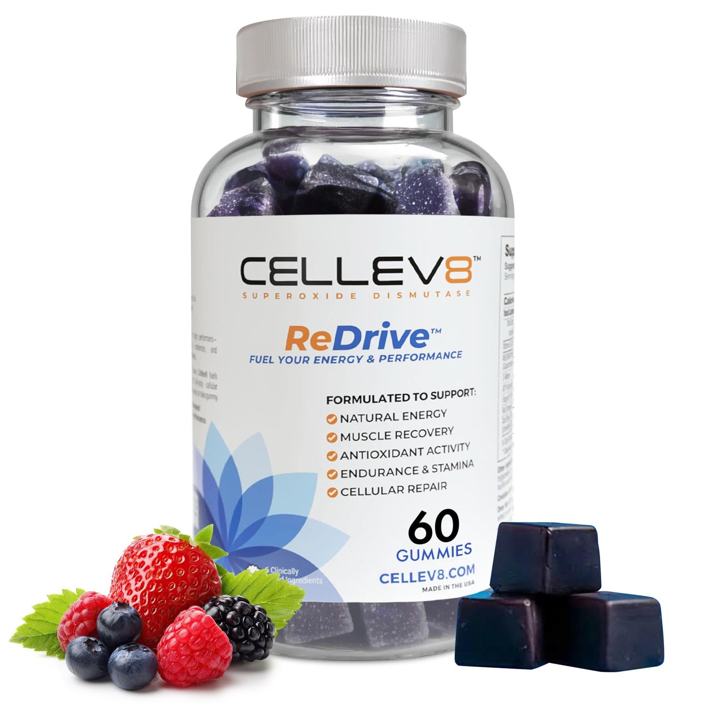 Cellev8 Superoxide Dismutase ReDrive Performance Gummies 60 Count