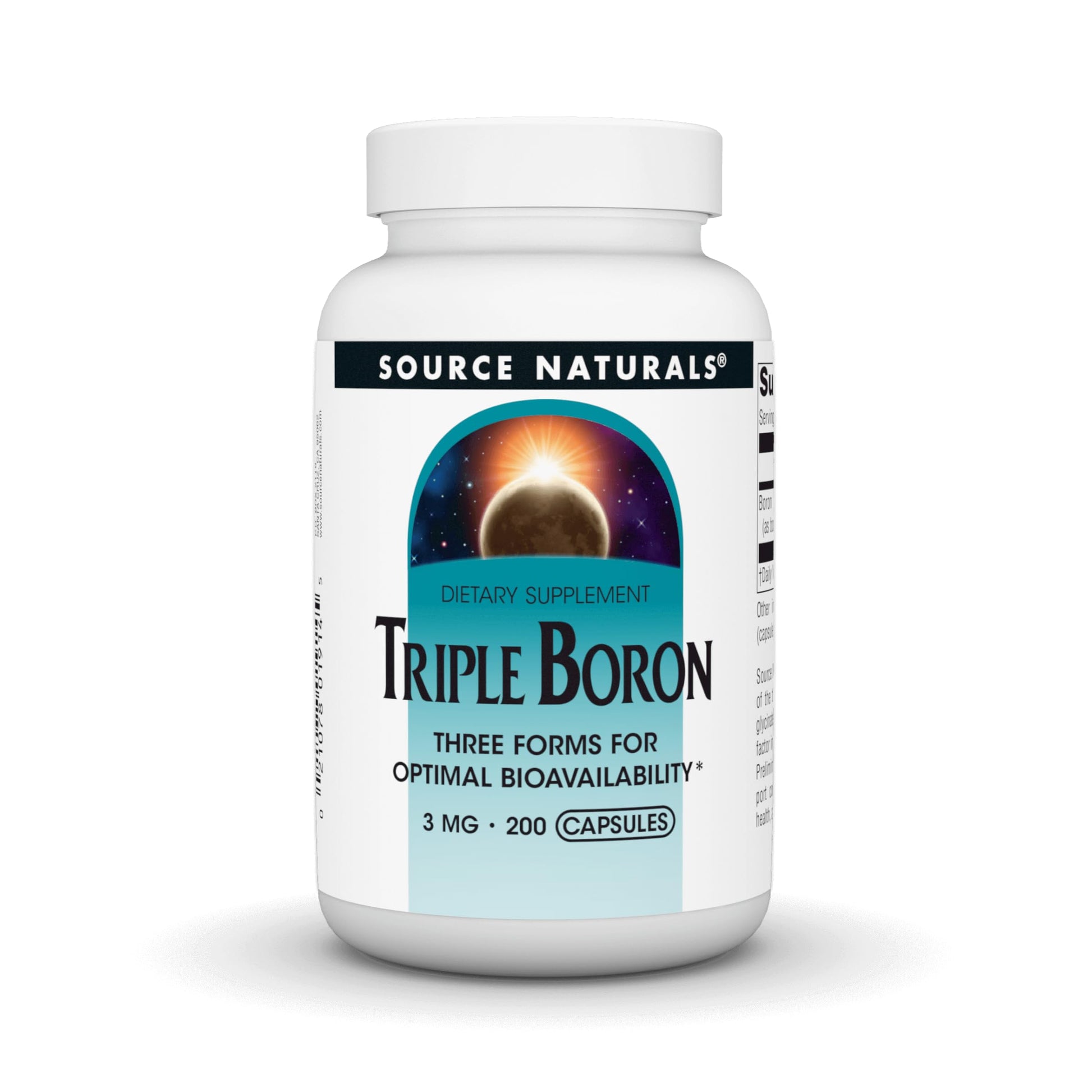 Source Naturals Triple Boron, Three Forms for Optimal Bioavailability 3 mg Capsules, 200 Count