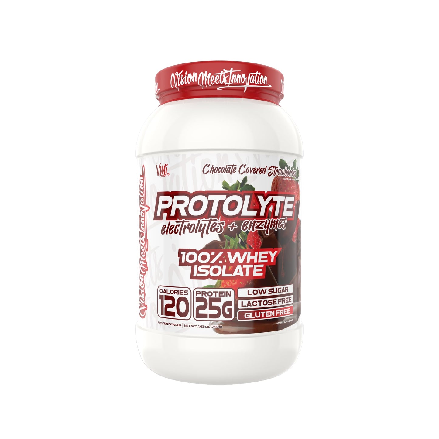 VMI Sports ProtoLyte Whey Isolate Protein Powder, 1.6 lb, Chocolate Covered Strawberries, 25.6 Servings