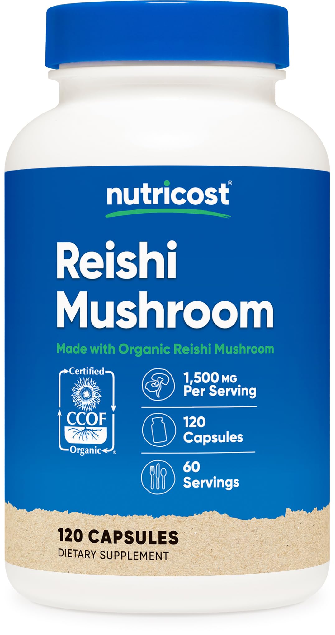 Nutricost Reishi Mushroom Capsules (1500mg) 120 Count