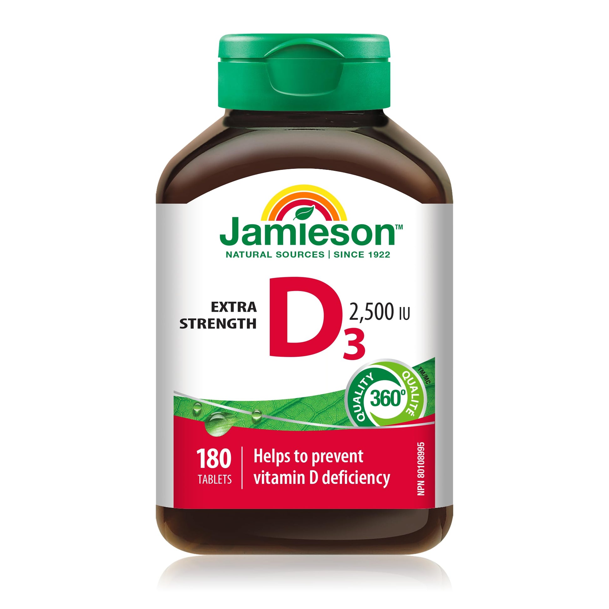 Jamieson Extra Strength Vitamin D3 2,500 IU, 180 Capsules