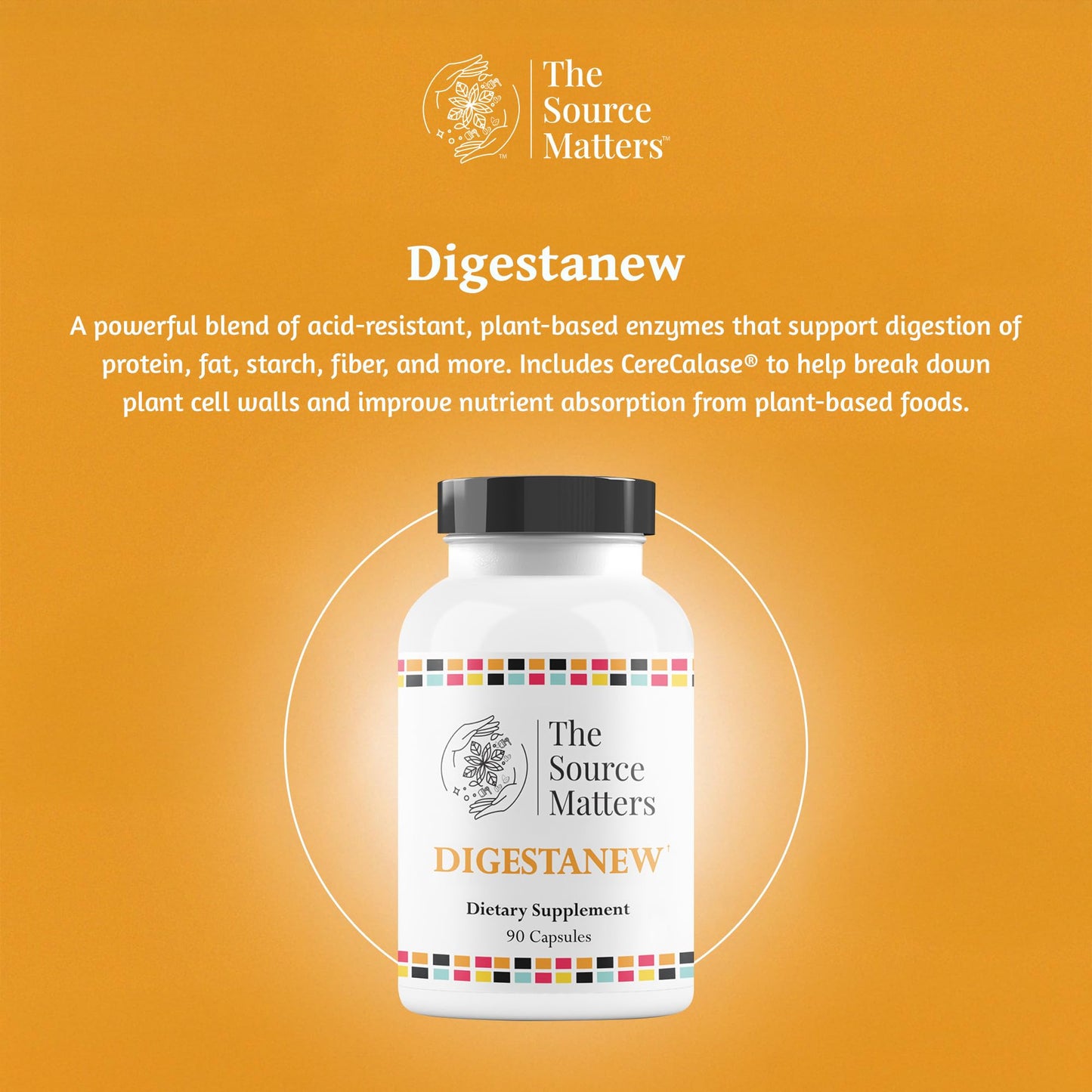 THE SOURCE MATTERS DIGESTANEW Digestive Enzyme Supplement Capsule, 90 Count