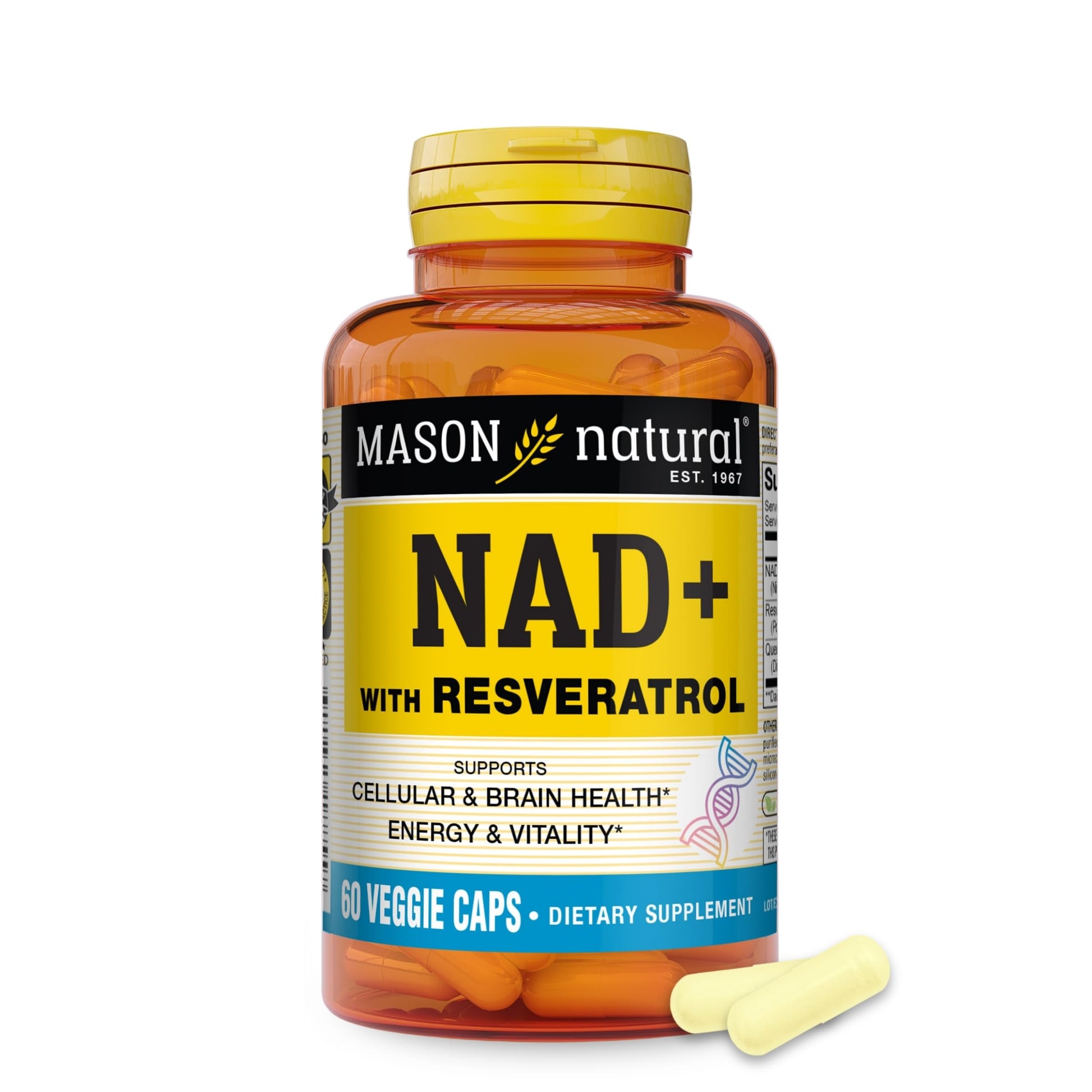 Mason Natural NAD+ with Resveratrol & Quercetin Capsules, 60 Capsules