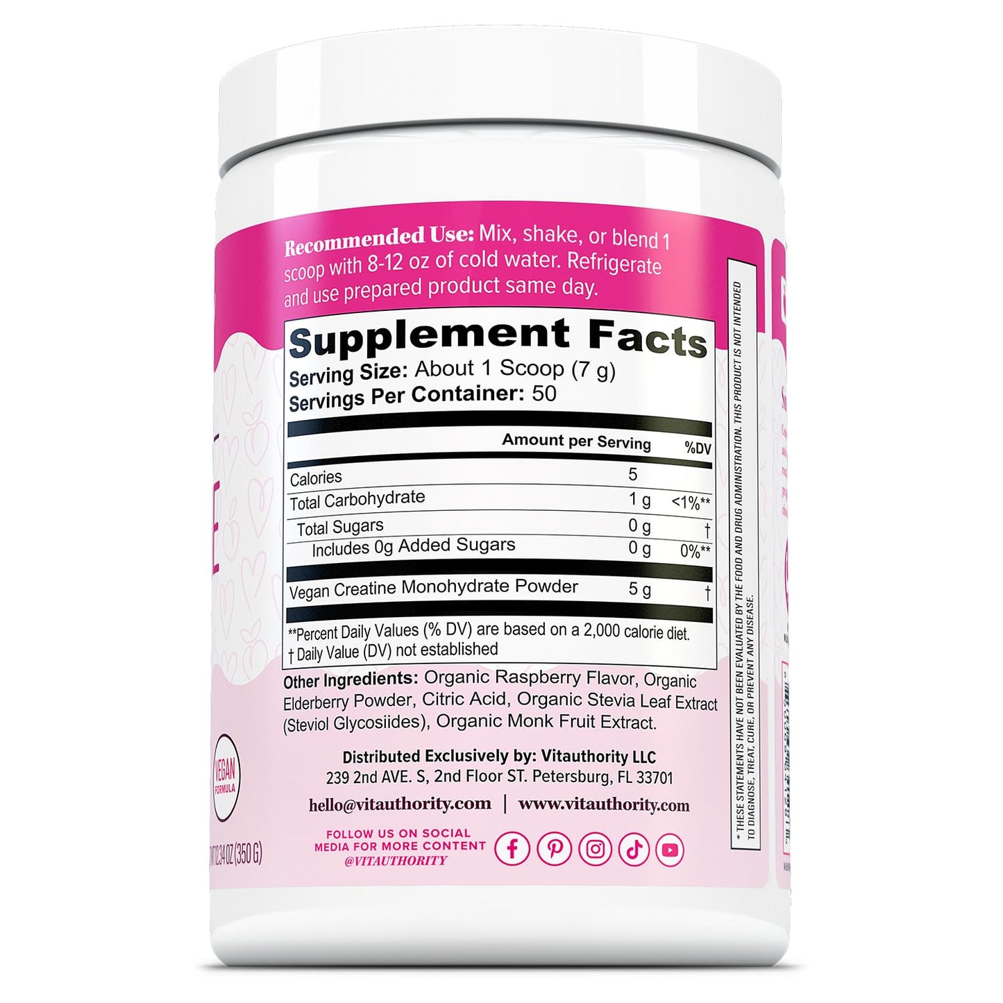 Vitauthority Micronized Creatine Monohydrate Powder 12.3 oz