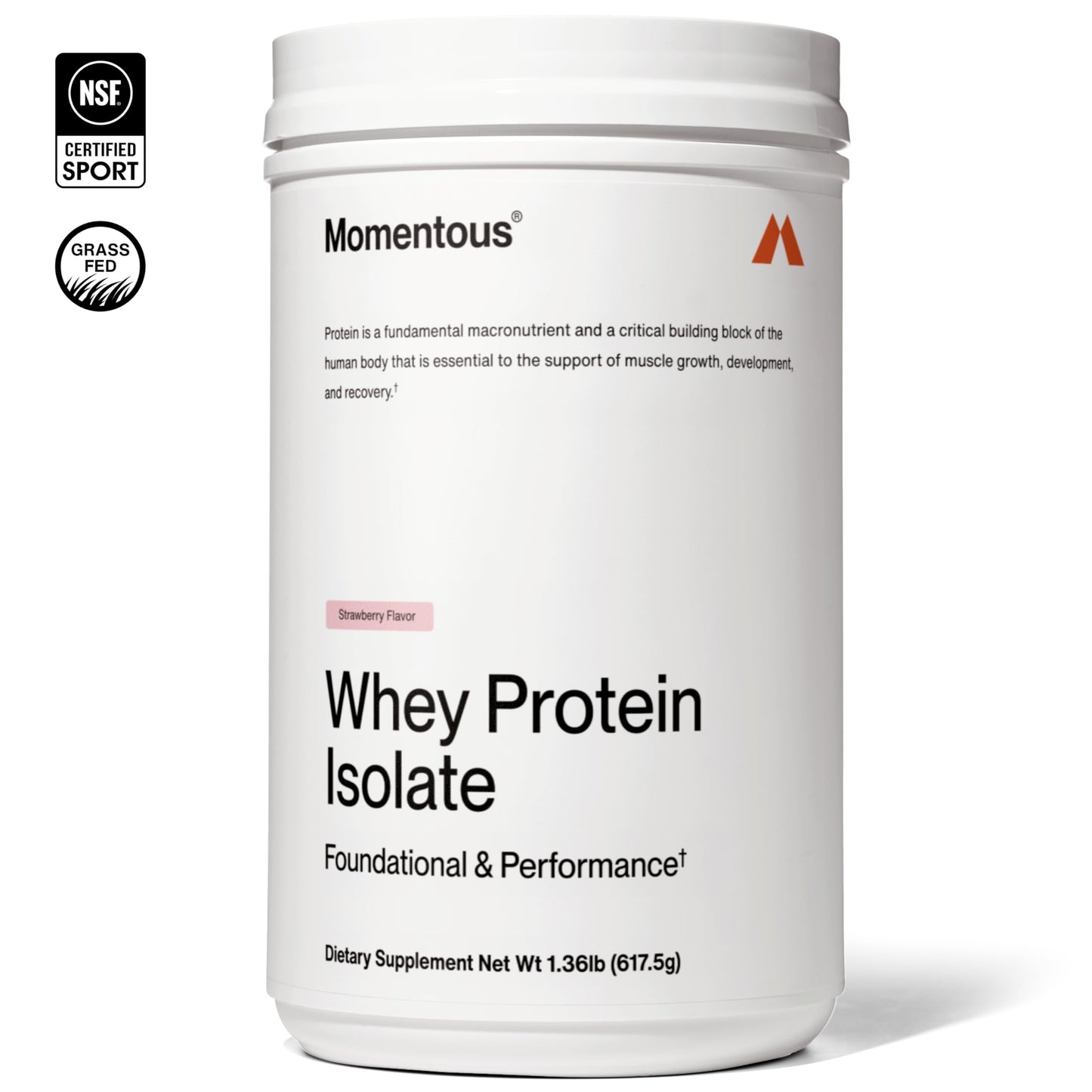 Momentous Essential Grass-Fed Whey Protein Powder 25 Servings