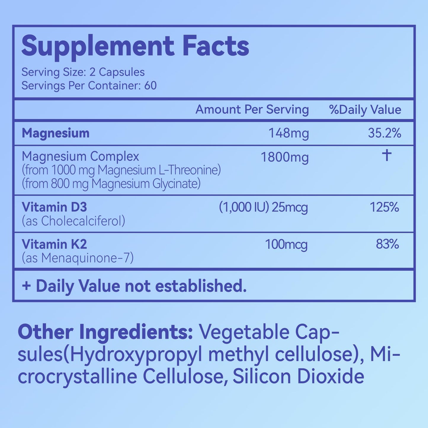 Agumoon Magnesium Supplement with Vitamin D3 & K2, Chelated Magnesium Complex 1800mg, Magnesium L-Threonine & Glycinate, 240 Capsules