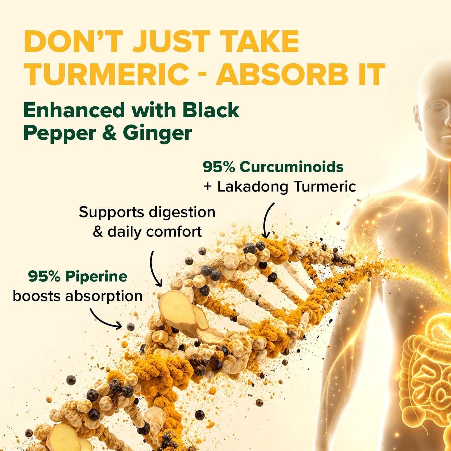 VAHDAM Turmeric Curcumin Supplement 2000mg (500mg Curcuminoids) with Boswellia & Piperine for Fast Absorption, 90 Capsules