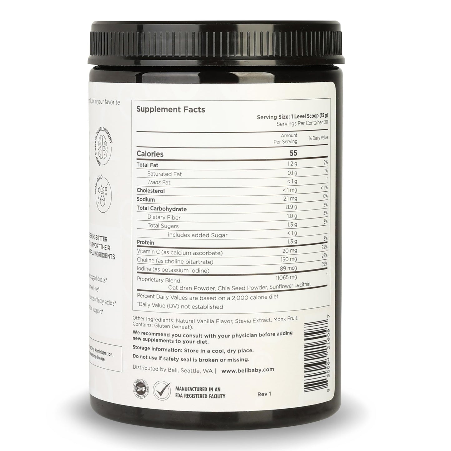 Beli Breastfeeding Lactation Boost Powder, 10.5 oz (20 Servings)
