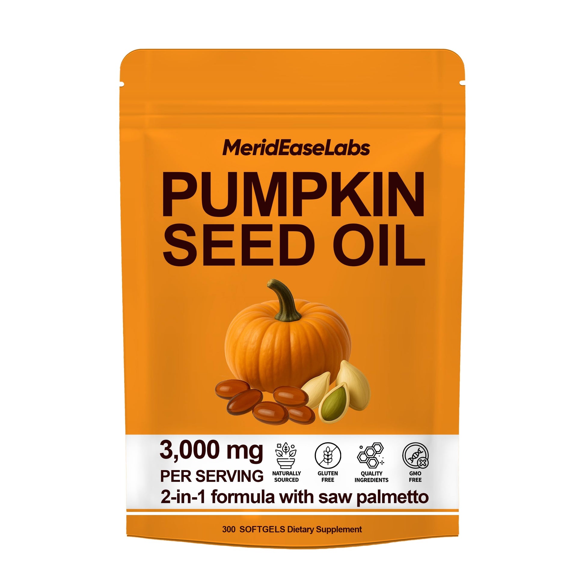ONAISE Pumpkin Seed Oil with Saw Palmetto, 2-in-1 Formula, 300 Softgels