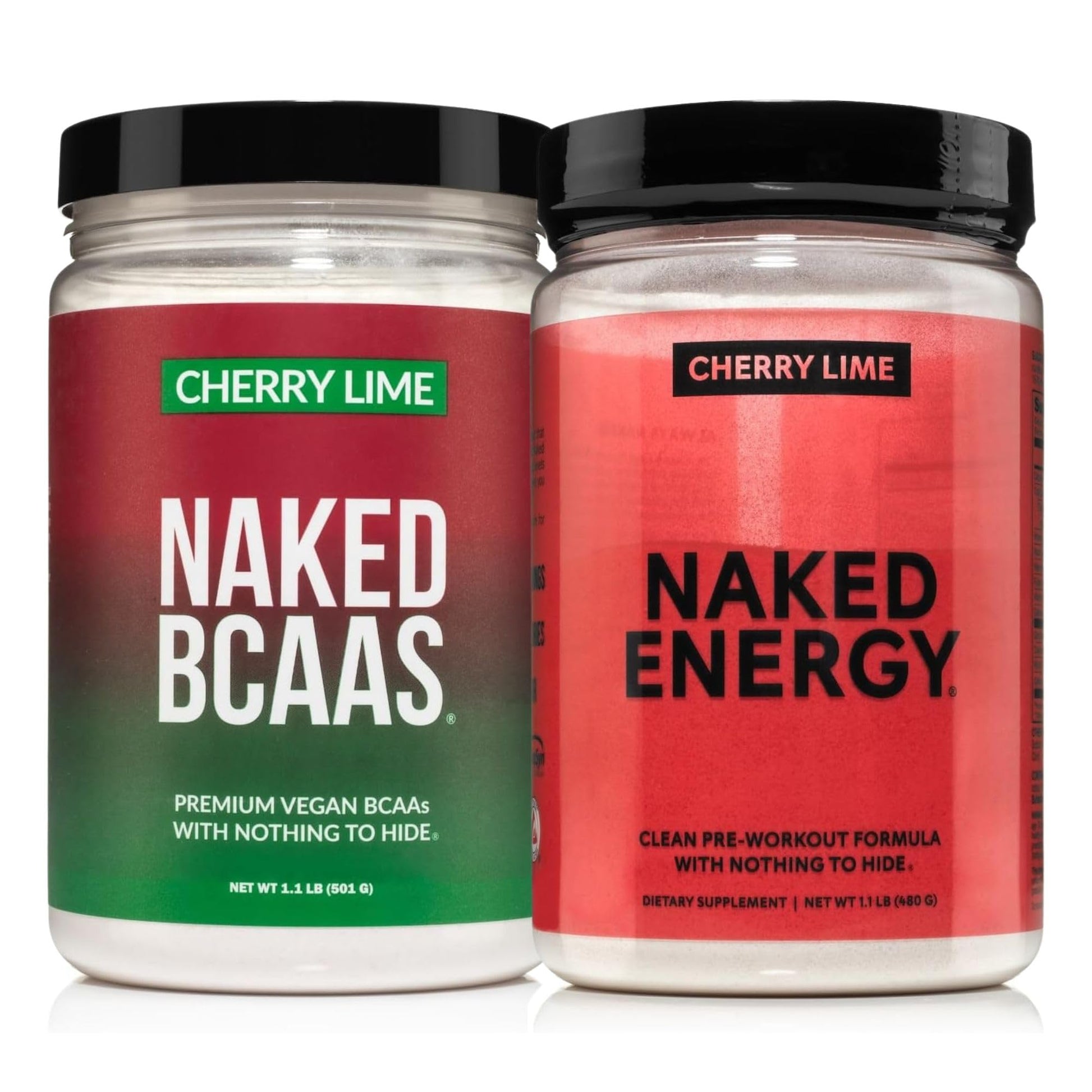NAKED Cherry Lime Pre Workout & BCAA Bundle – Vegan Clean Energy, Powder, 33.6723 Servings