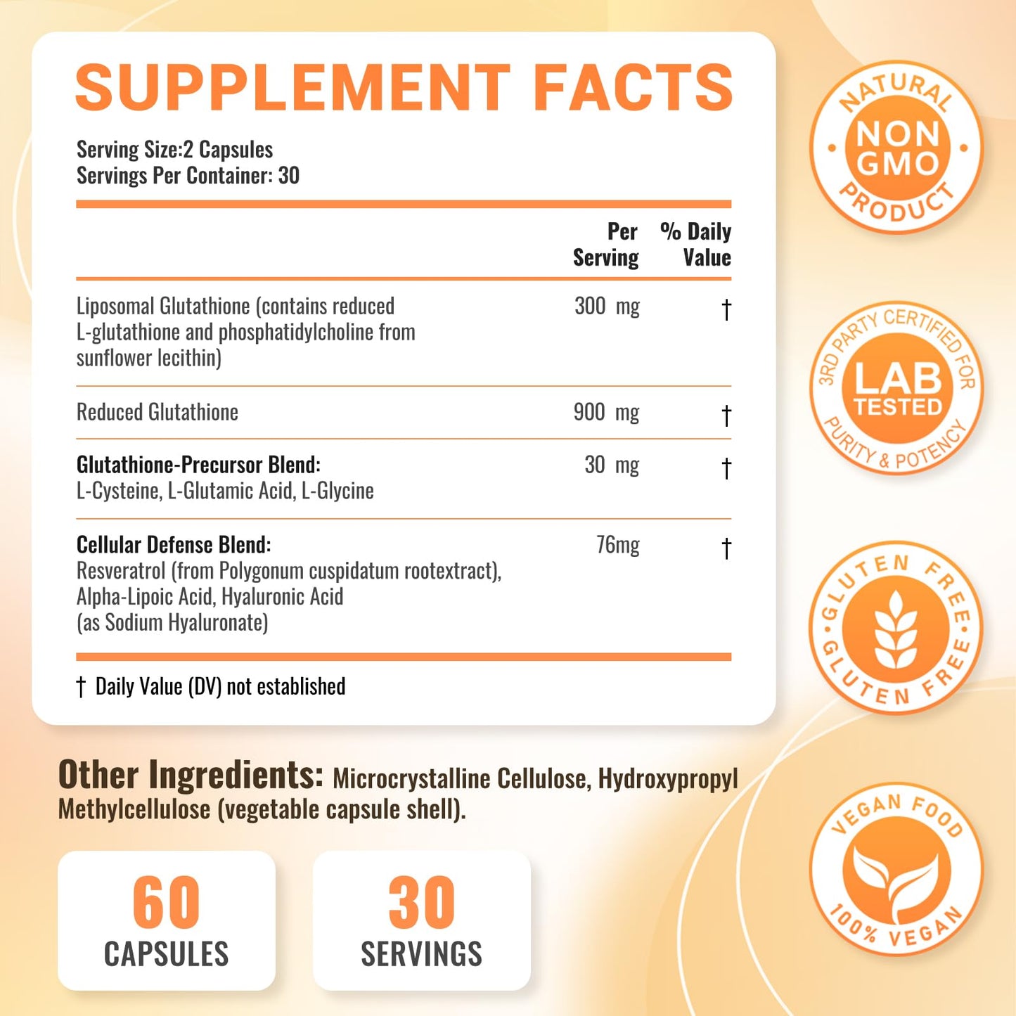 Nature Echo Liposomal Glutathione 1200mg Capsule, 60 Count