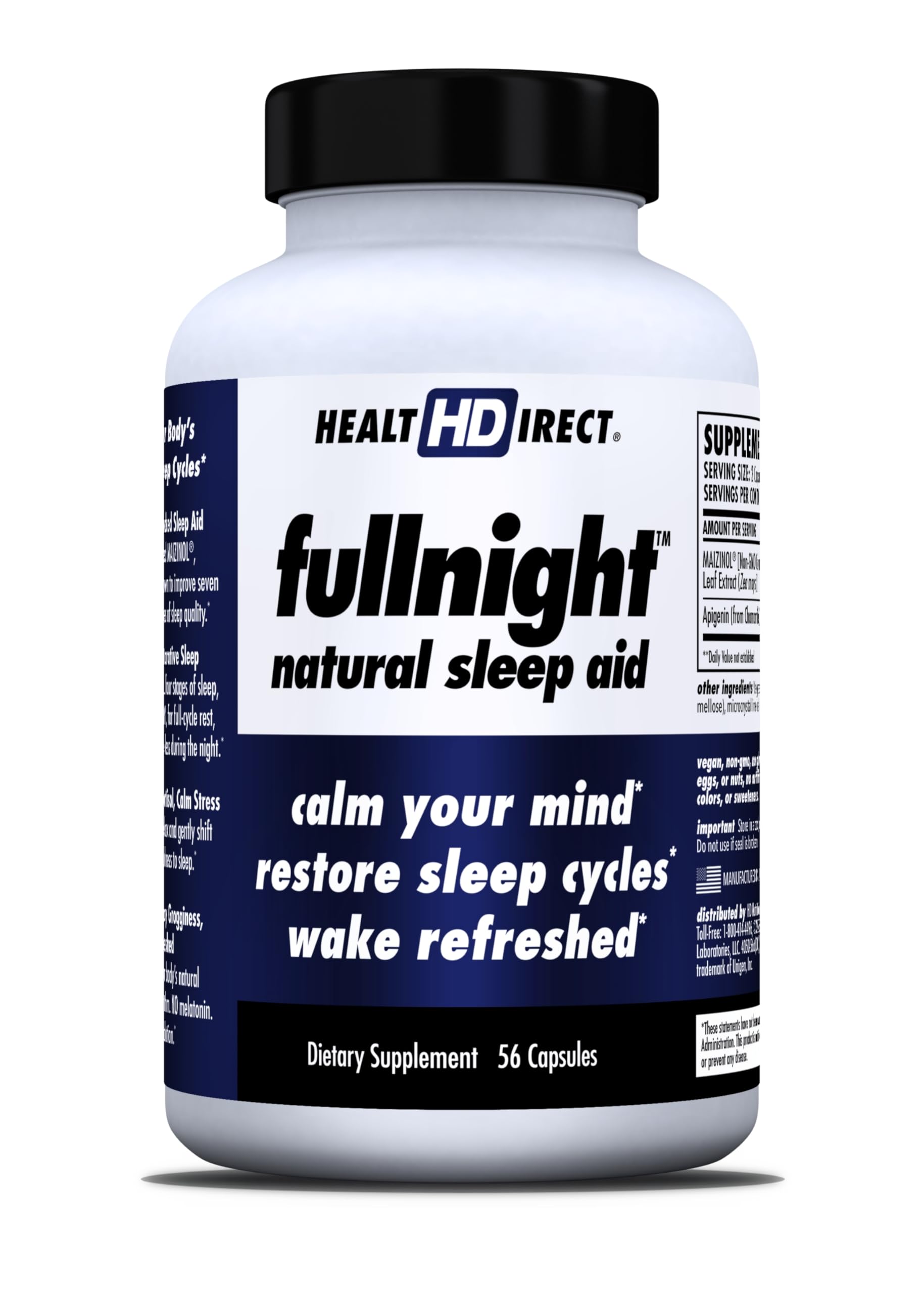 HEALTH DIRECT FullNight Melatonin-Free Natural Sleep Aid Capsules, 56 Count