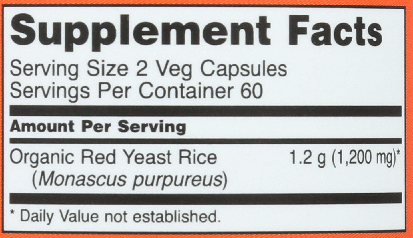 NOW Foods Red Yeast Rice 600mg Capsule, 120 Count