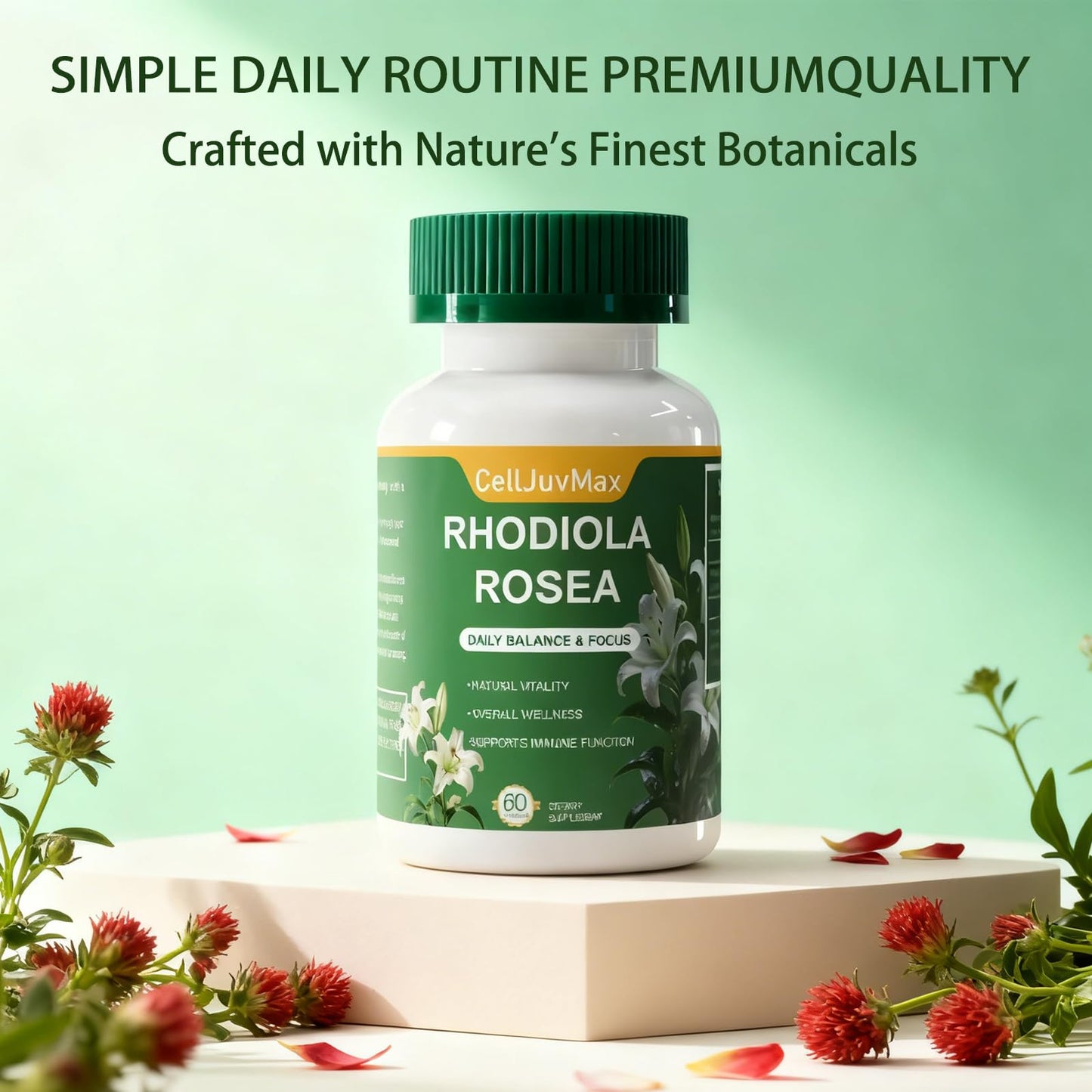 CellJuvMax Rhodiola Rosea 600mg Capsules, 60 Count