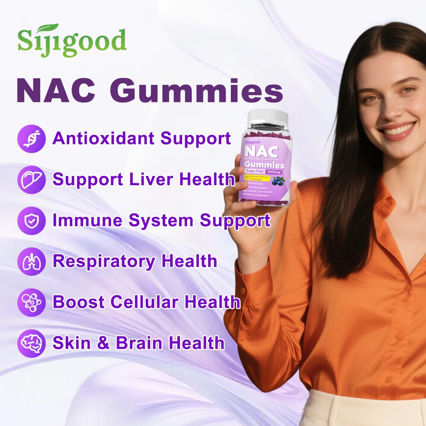 Sijigood NAC Gummies 120 Count