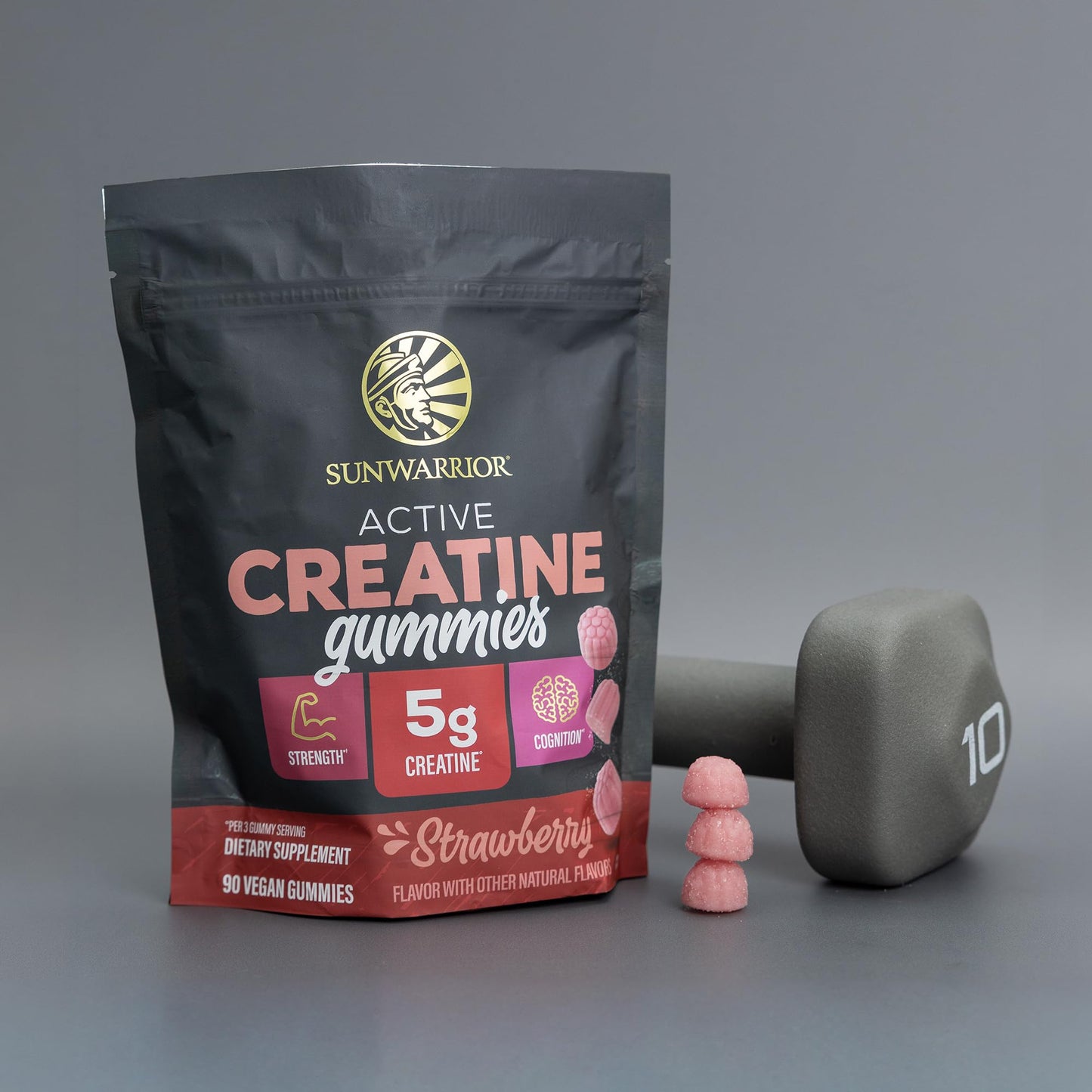 Sunwarrior Creatine Monohydrate Gummies, 90 Count