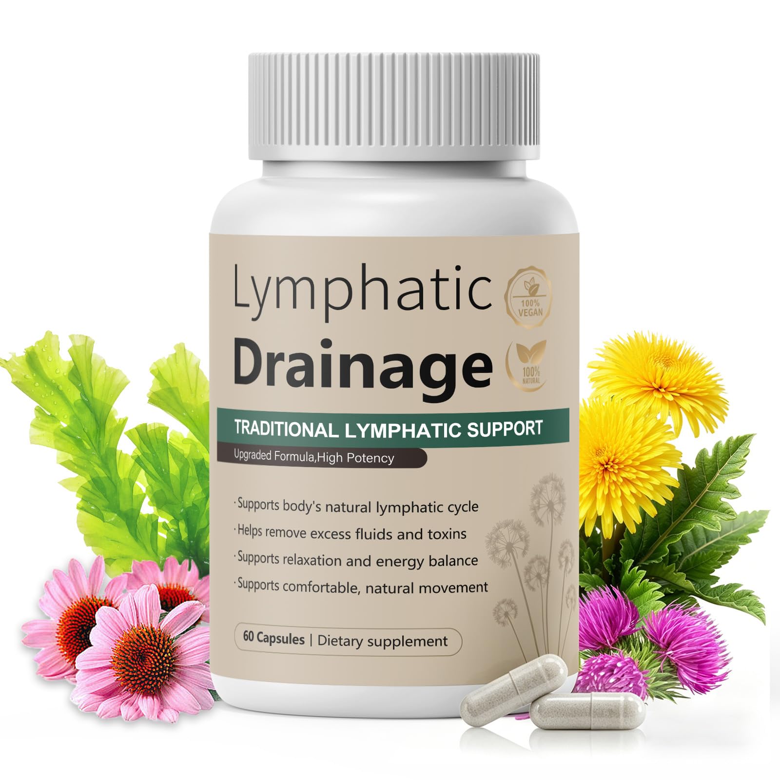 Vunexo Lymphatic Drainage Capsules, 60 Count