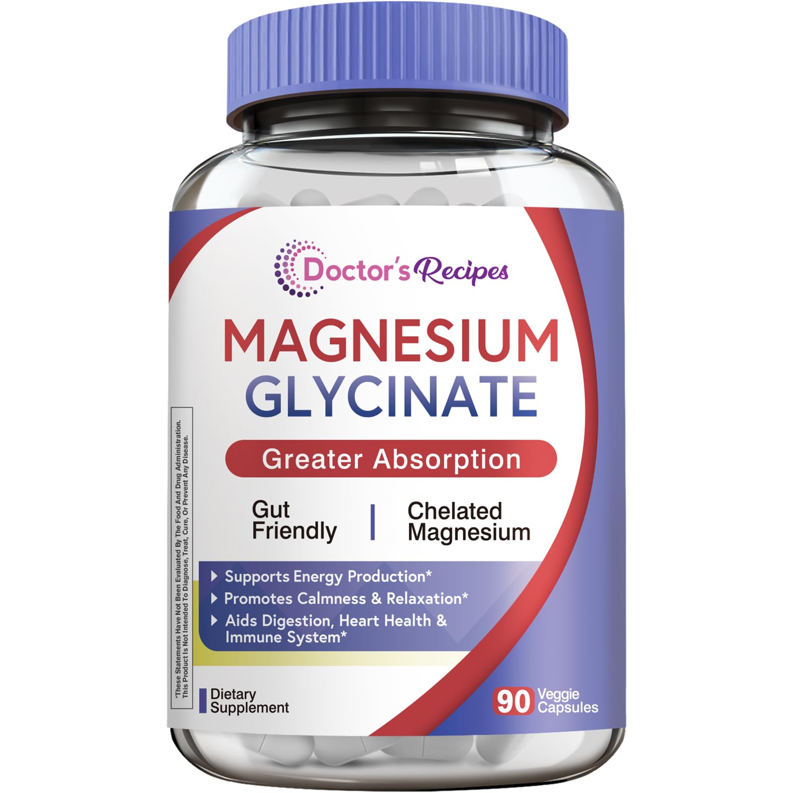 Doctor's Recipes Magnesium Glycinate Supplement Capsule, 90 Count