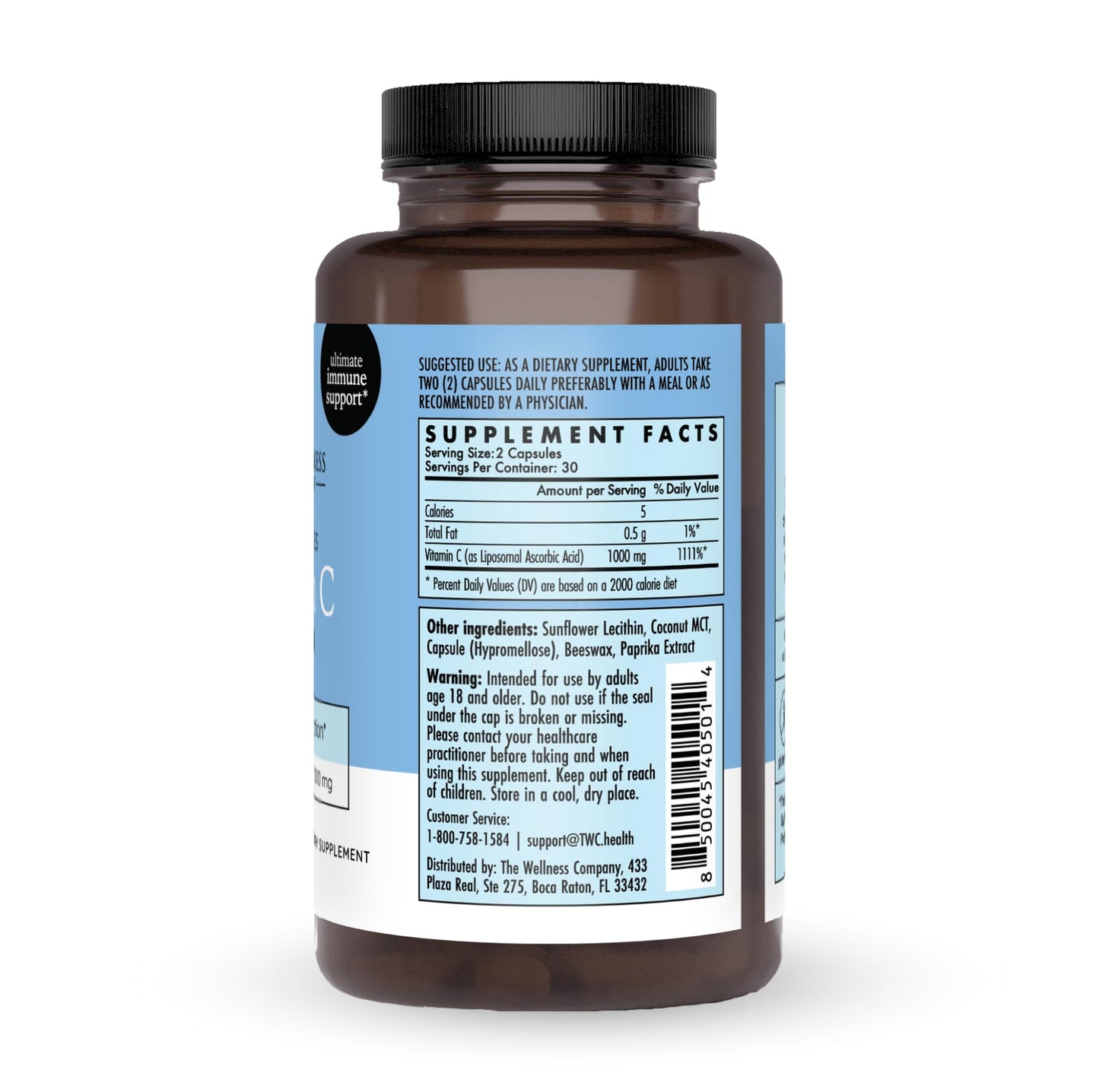 The Wellness Company Liposomal Vitamin C – Ultimate Absorption for Immune Support Capsule 60 Count