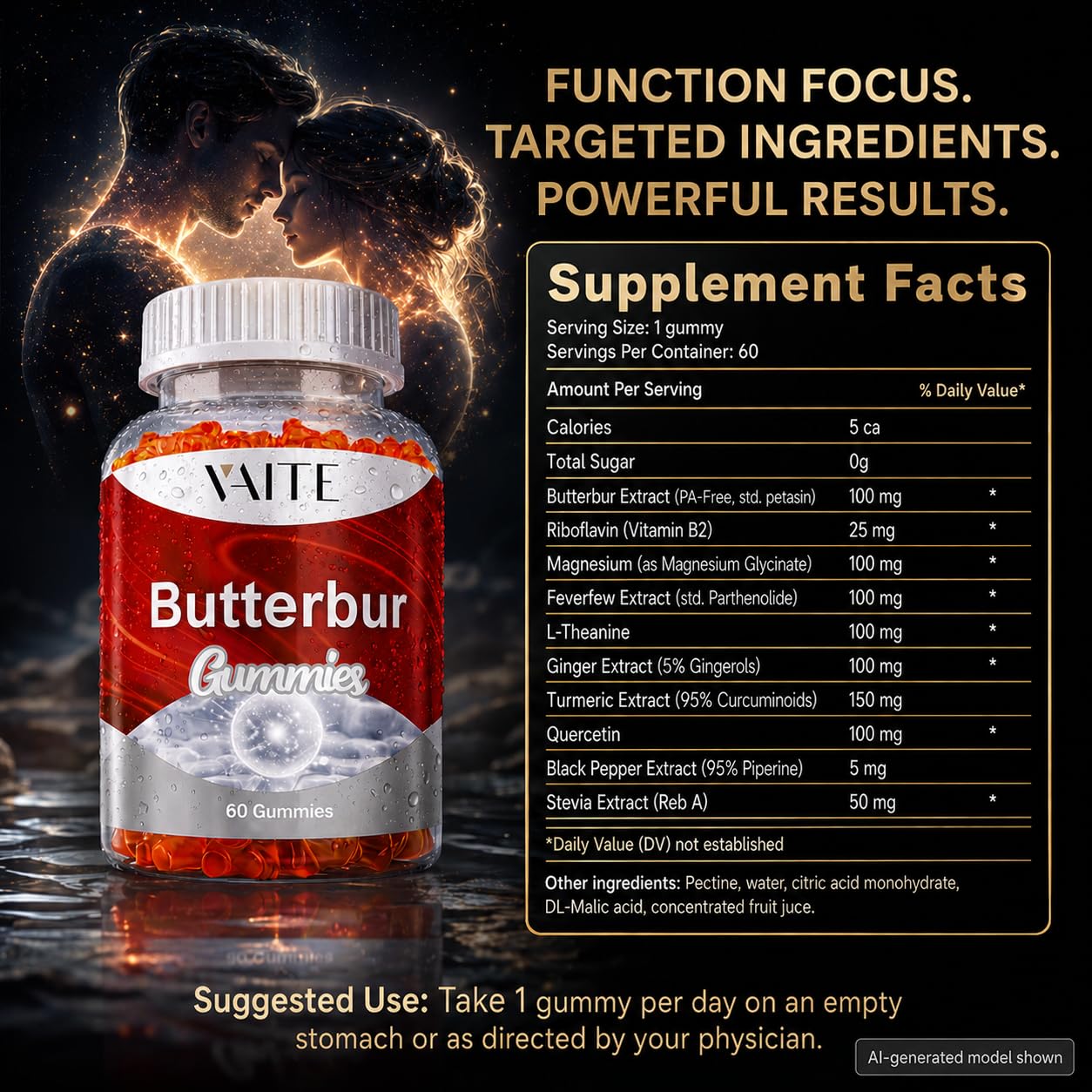 VAITE Butterbur Extract 9-in-1 Herbal & Mineral Complex Gummies 60 Gummies
