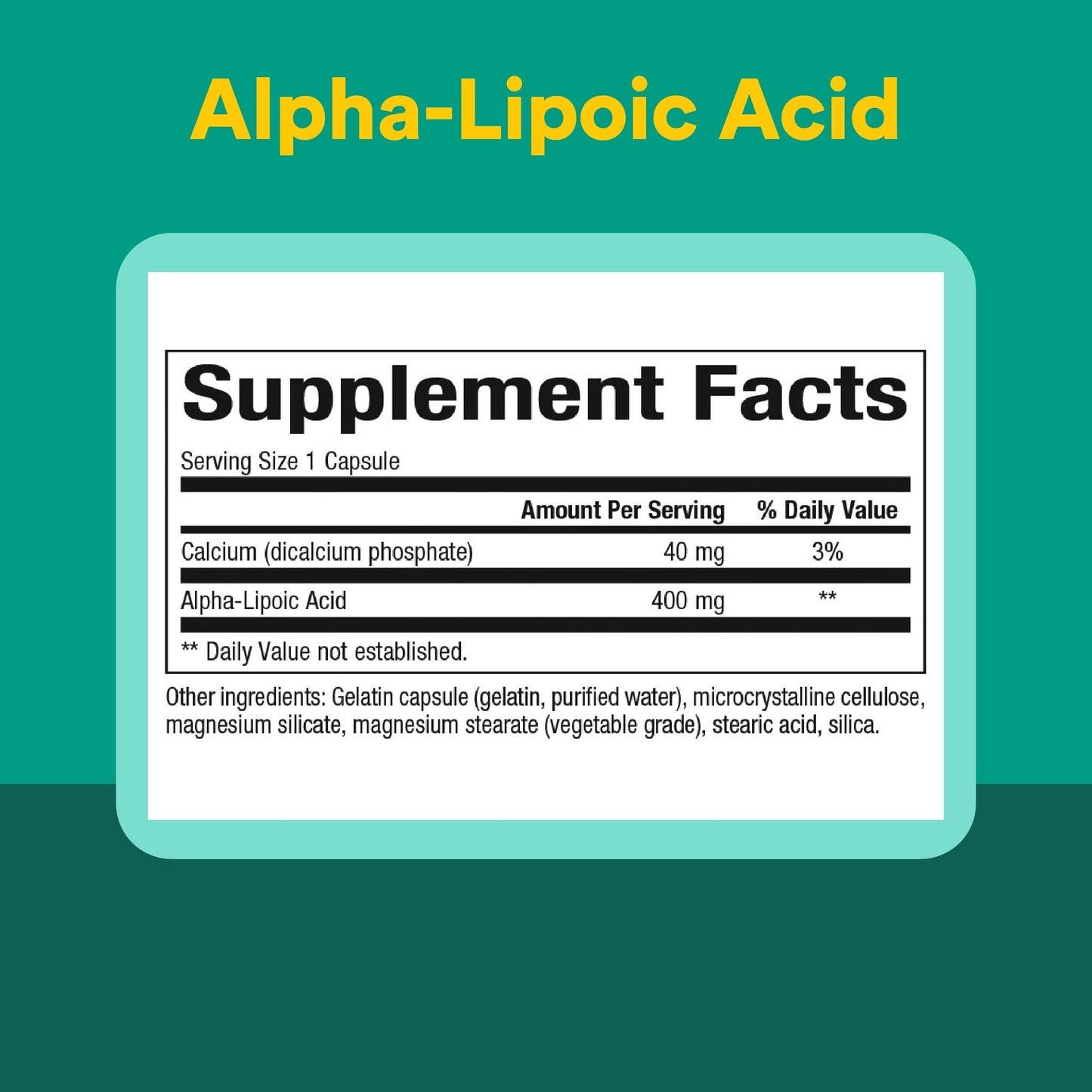 Natural Factors Alpha-Lipoic Acid 400 mg Capsule, 60 Capsules