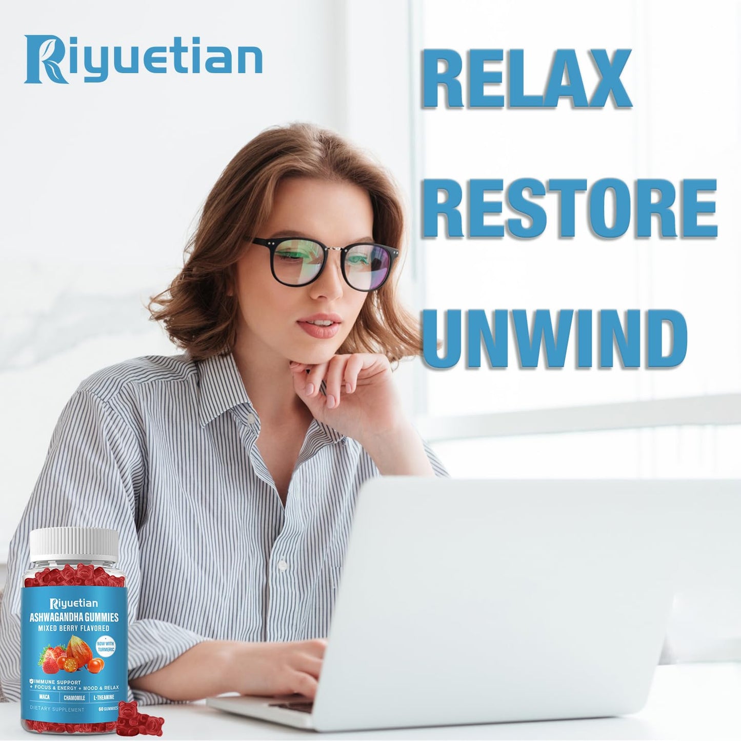 Riyuetian Ashwagandha Gummies 60 Count