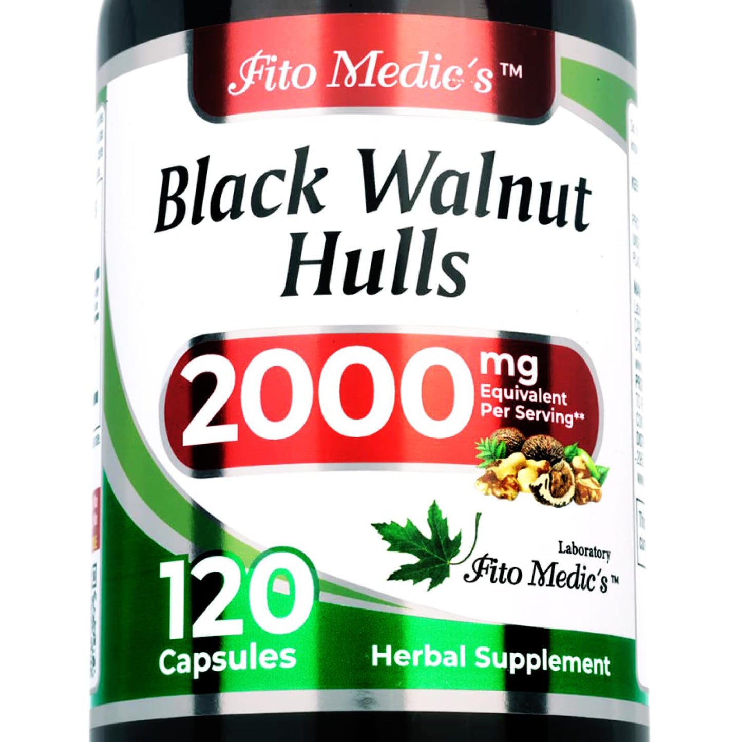 FITO MEDIC'S Black Walnut Hull Capsule 2000 mg per Serving for Cleansing and Detoxifying Ultra High Absorption, 1 Capsule