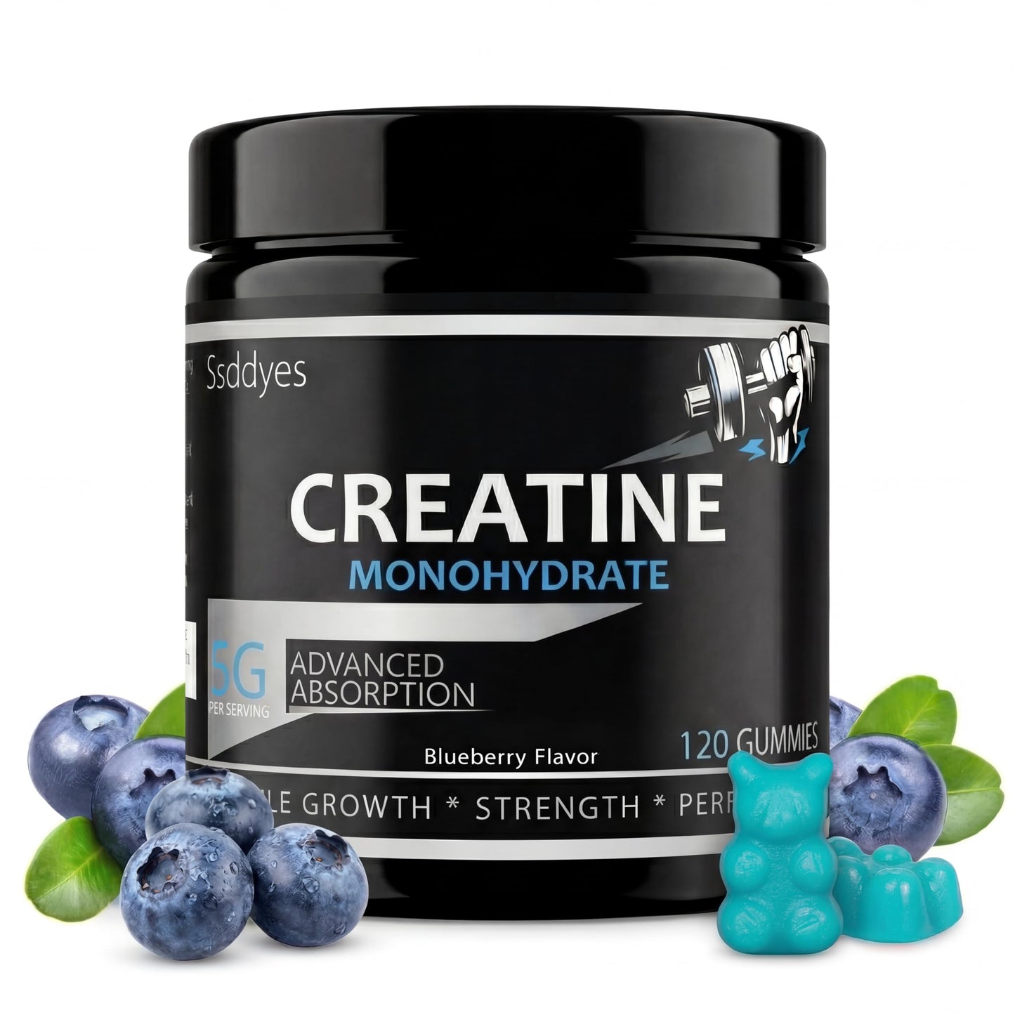 Ssddyes Creatine Monohydrate Gummies, 120 Gummies