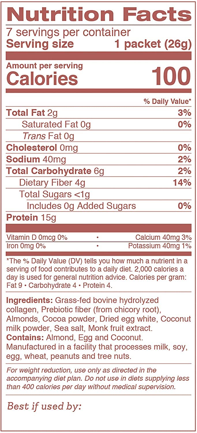 Dr. Kellyann Keto Chocolate Almond Shakes Powder (7 Servings)