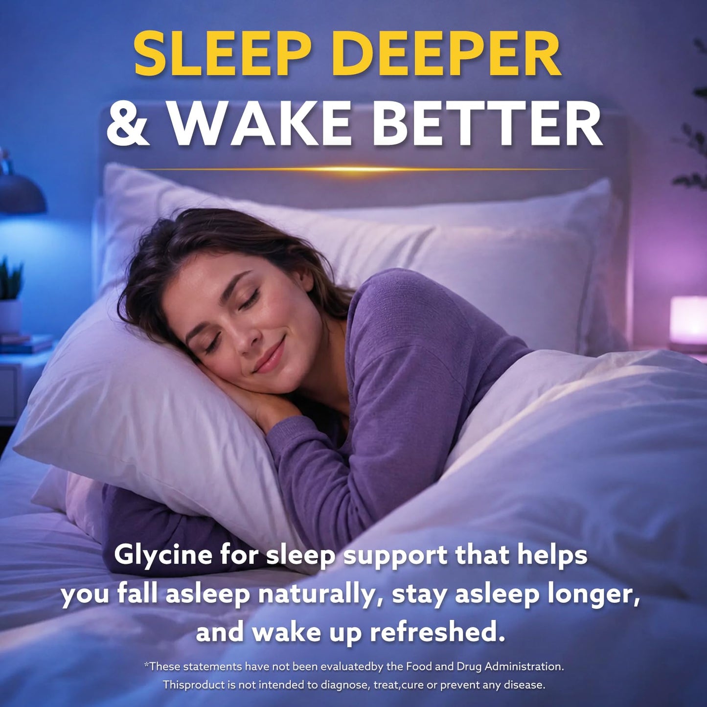 Hovika Glycine Gummies with Magnesium Glycinate, NAC, Taurine, L-Theanine, GABA, Zinc for Sleep, Nerve & Brain Support, Vegan Strawberry Flavor, 60 Gummies