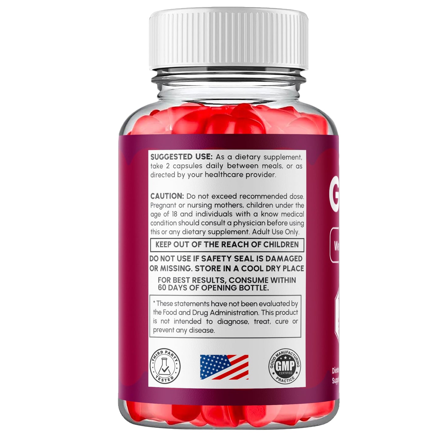 MJO Gumitide Weight Management Gummies with Apple Cider Vinegar, 180 Gummies