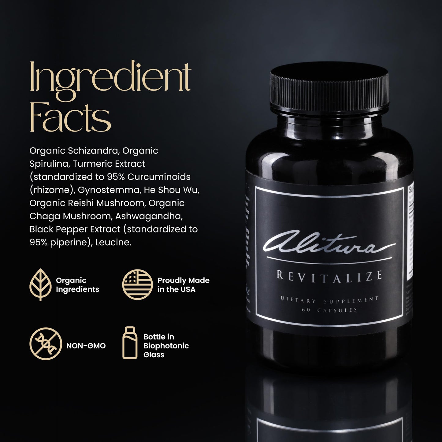 Alitura Revitalize Ashwagandha and Turmeric Supplement Capsules 60