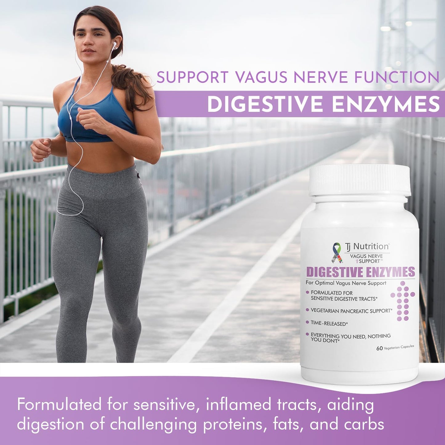 TJ Nutrition Digestive Enzymes for Sensitive Stomachs Capsules, 60 Count