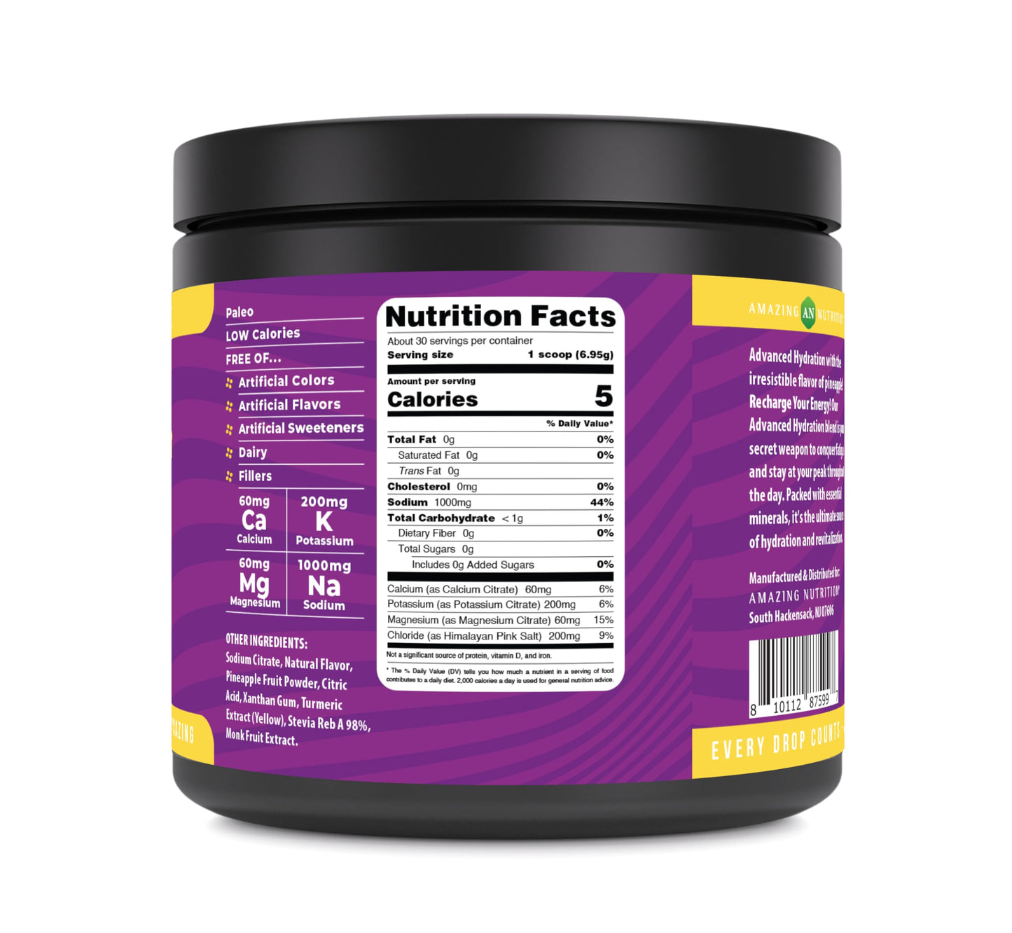 Amazing Nutrition Advanced Hydration Electrolyte Powder 7.5 Ounce