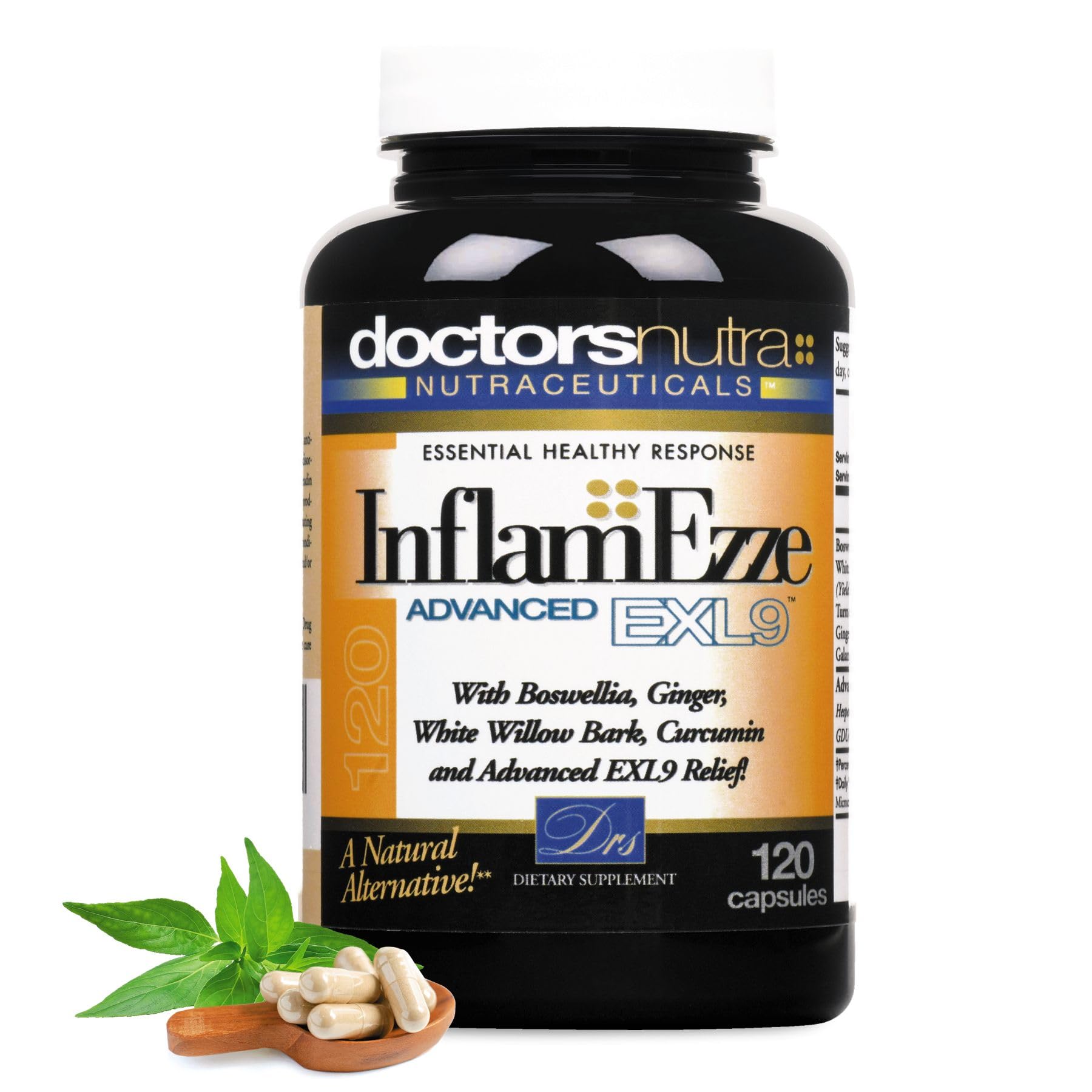 Doctors Nutra Nutraceuticals InflamEzze Turmeric Curcumin Ginger Supplement Capsule 120