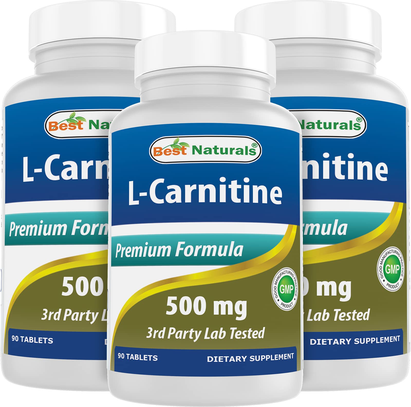 Best Naturals L-Carnitine Tartrate 500 mg Tablets, 90 Count
