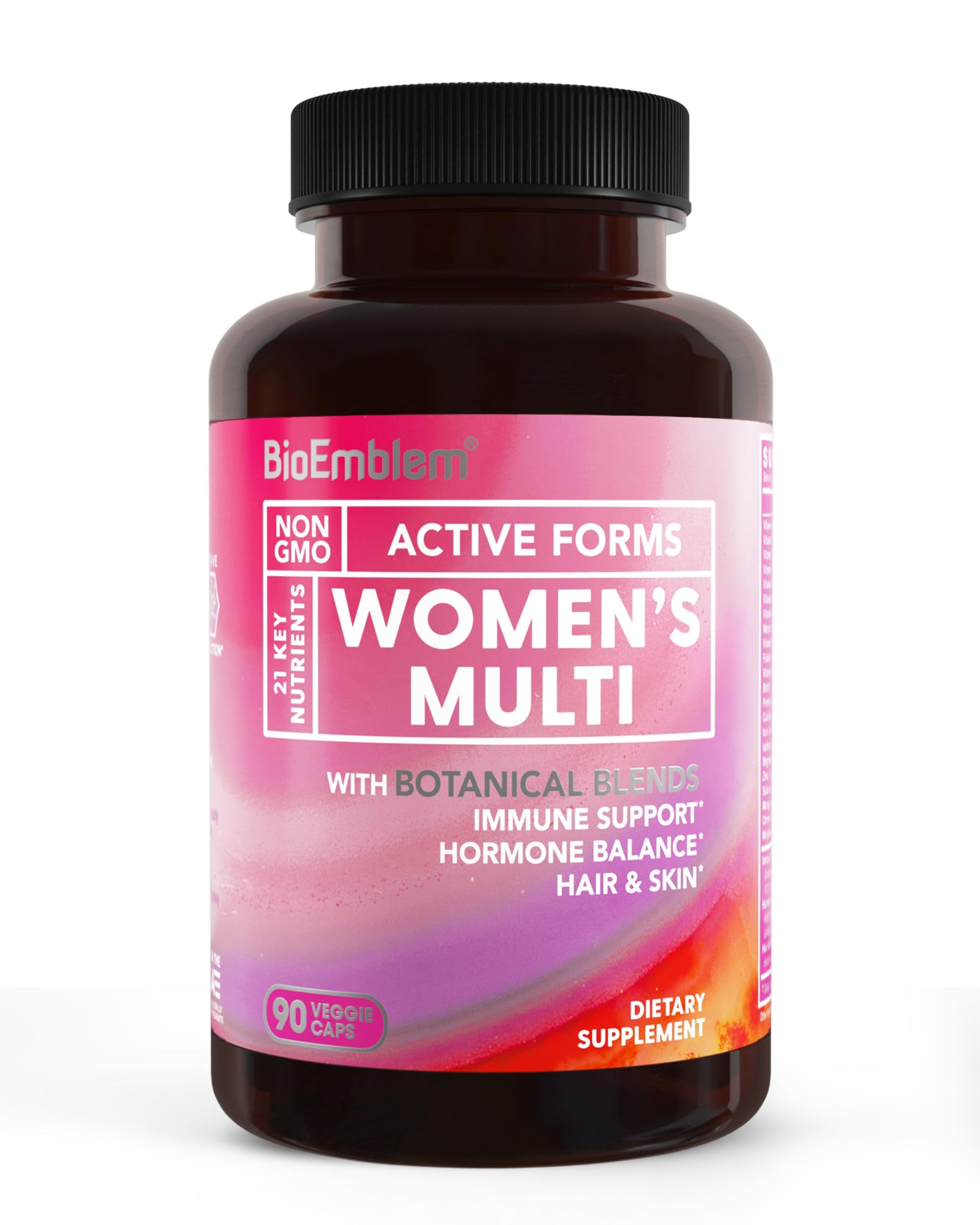 BioEmblem Women's Multivitamin 21 Active Vitamins & Minerals Capsules, 90 Capsules