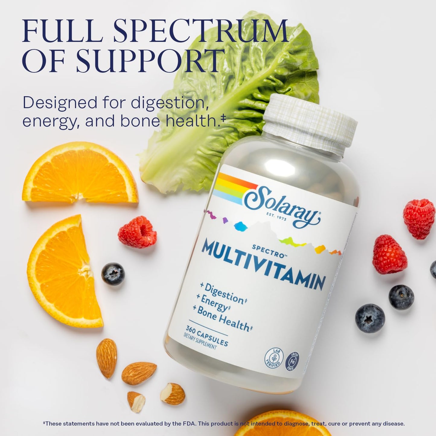 SOLARAY Spectro Multivitamin with Iron Capsules, 360 Capsules
