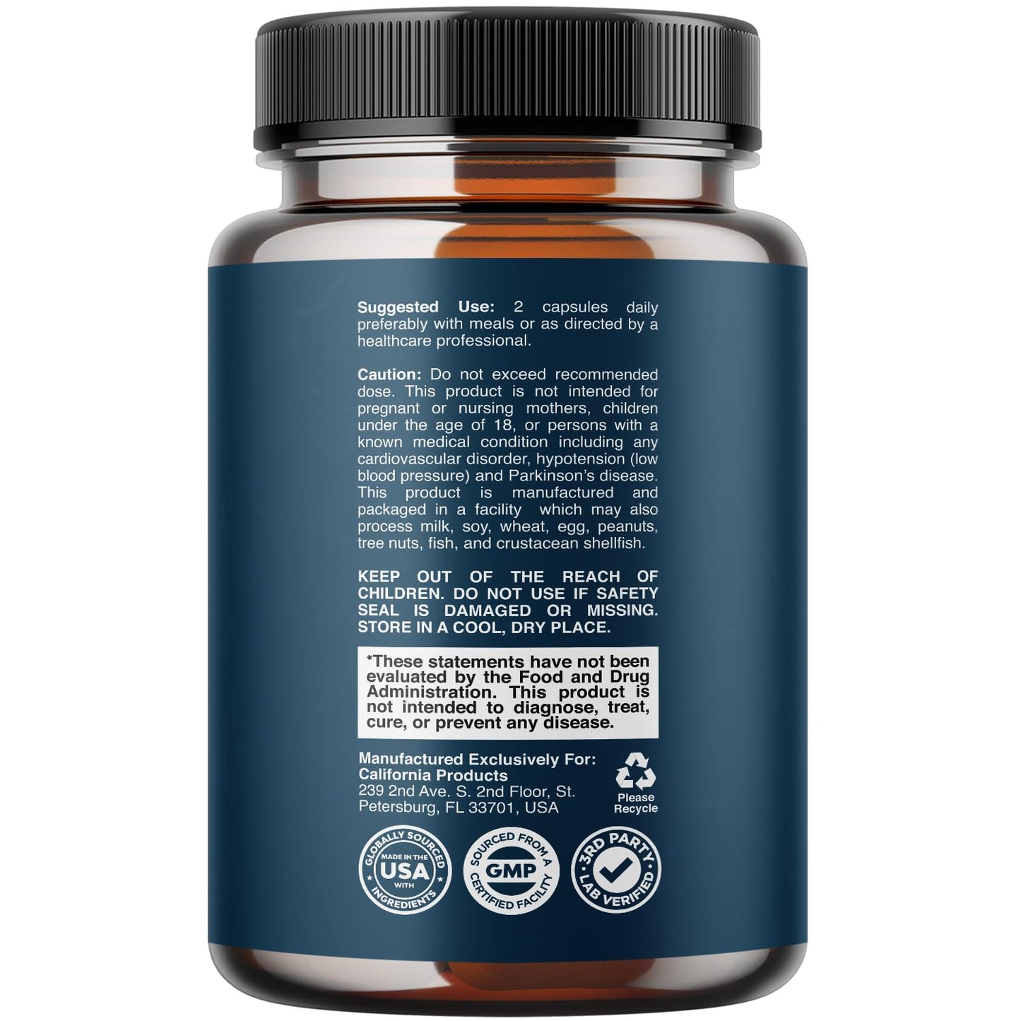 California Products Prostate Support Supplement for Men with Pygeum & Saw Palmetto Capsule, 60 Count