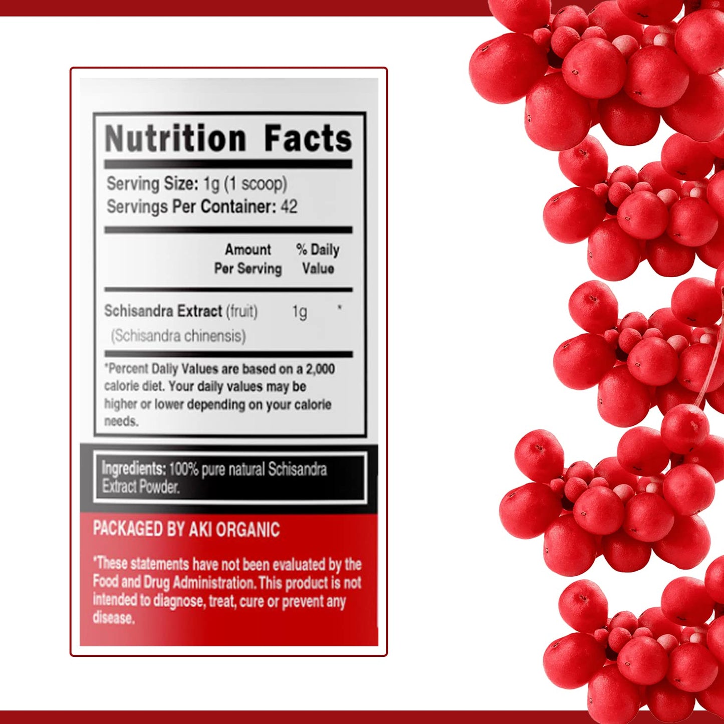 AKI ORGANIC Schisandra Berry Extract Powder, 6 oz