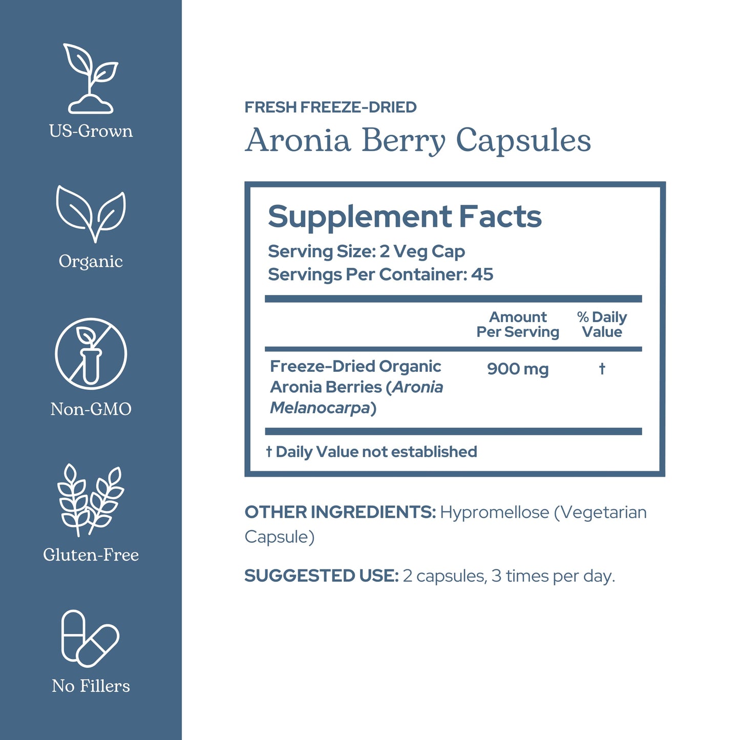 Eclectic Institute Raw Freeze-Dried Organic Aronia Berry Capsules, 90 Count