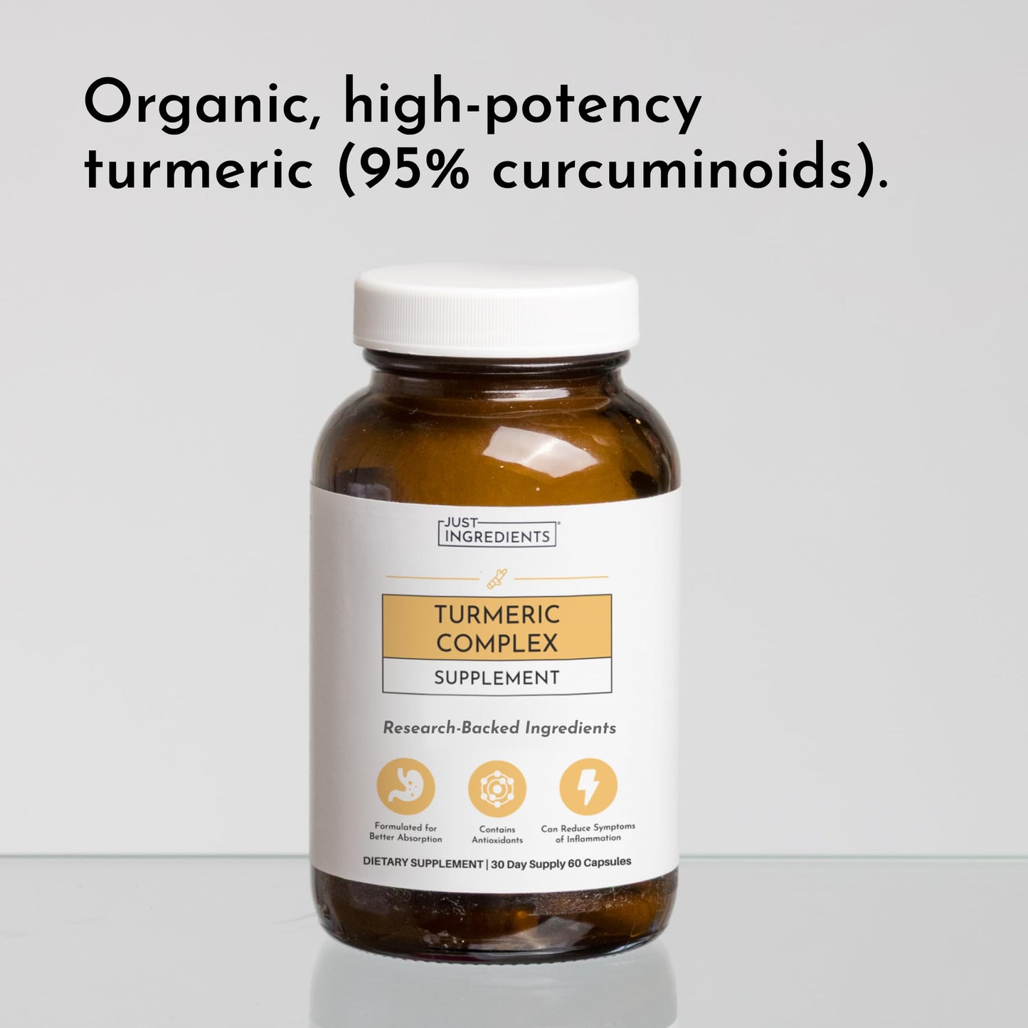 JUST INGREDIENTS Turmeric Complex - Resveratrol & Boswellia Capsules, 60