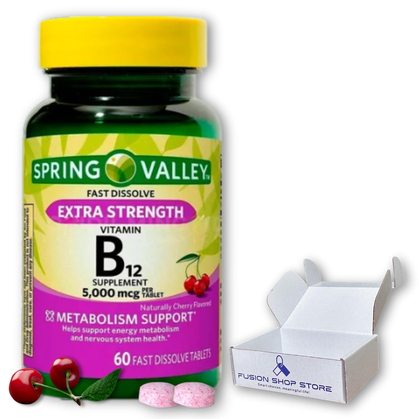 FUSION SHOP STORE B12 Fast Dissolve 5000mcg, 60 Tablets